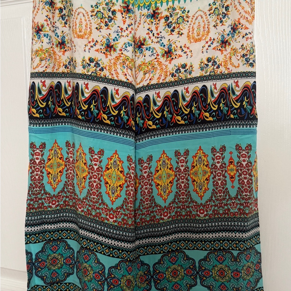 Bohemian Wide Leg Pants - Multicolor